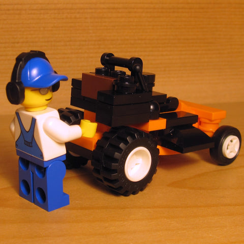 Dan's Custom Stand-On Mower Orange (for your LEGO town)